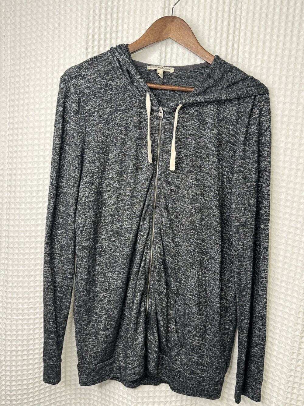 Express One Eleven Womens Medium Gray Marled Full Zip Lightweight Hoodie